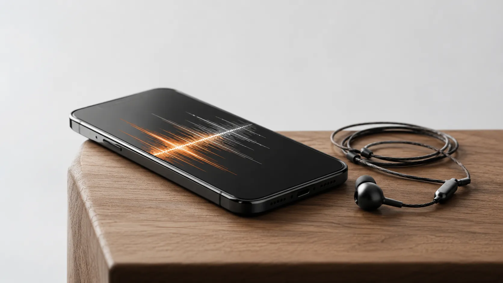 Smartphone displaying audio waveform after converting Facebook video to MP3 for offline listening