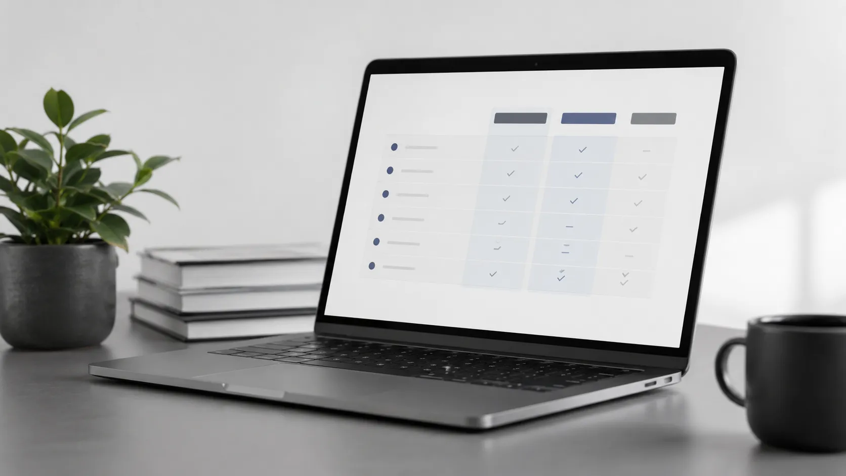 MacBook Pro screen displaying a feature comparison table for YouTube video downloaders on Mac