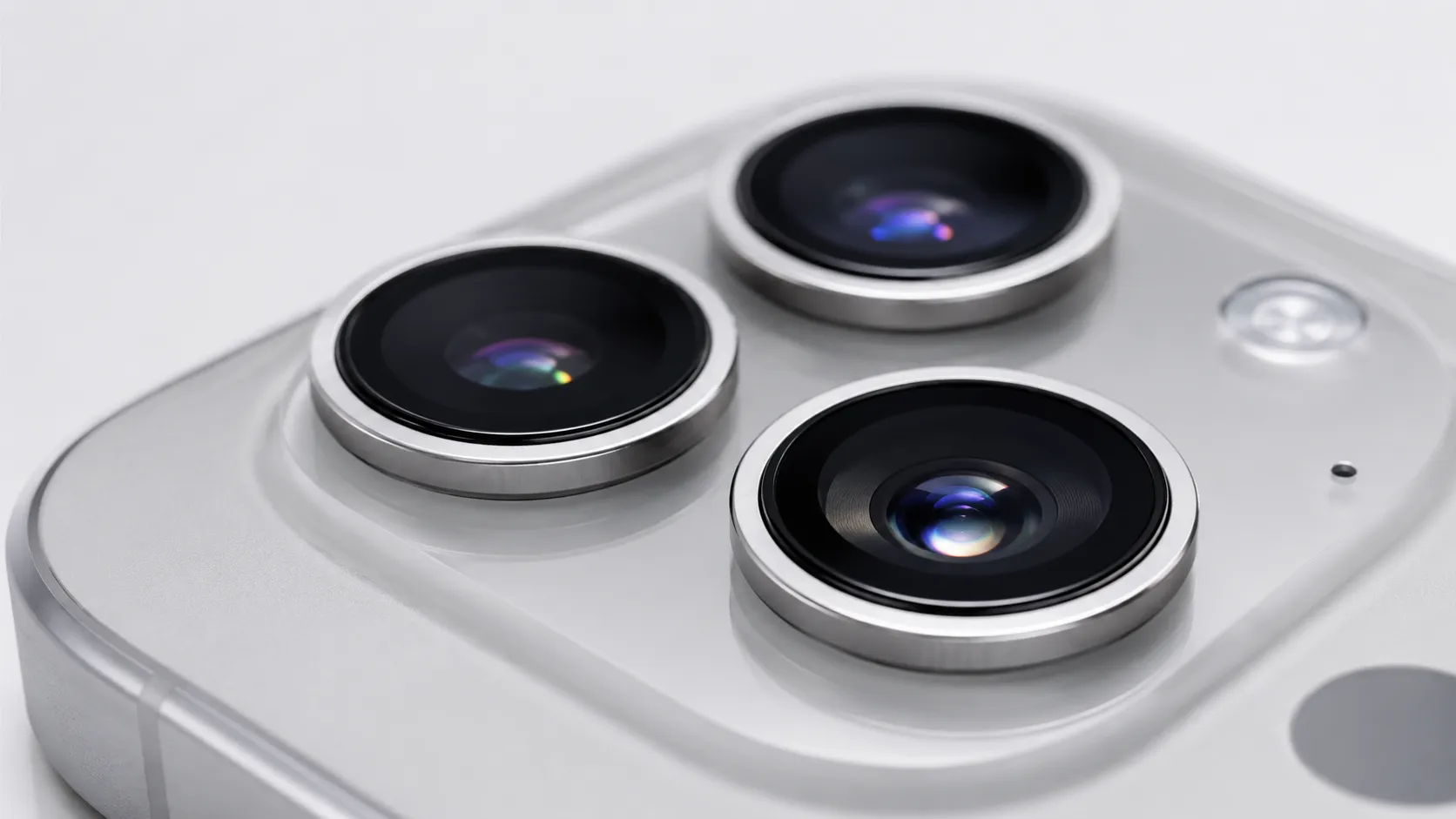 Close-up of an iPhone pro camera module