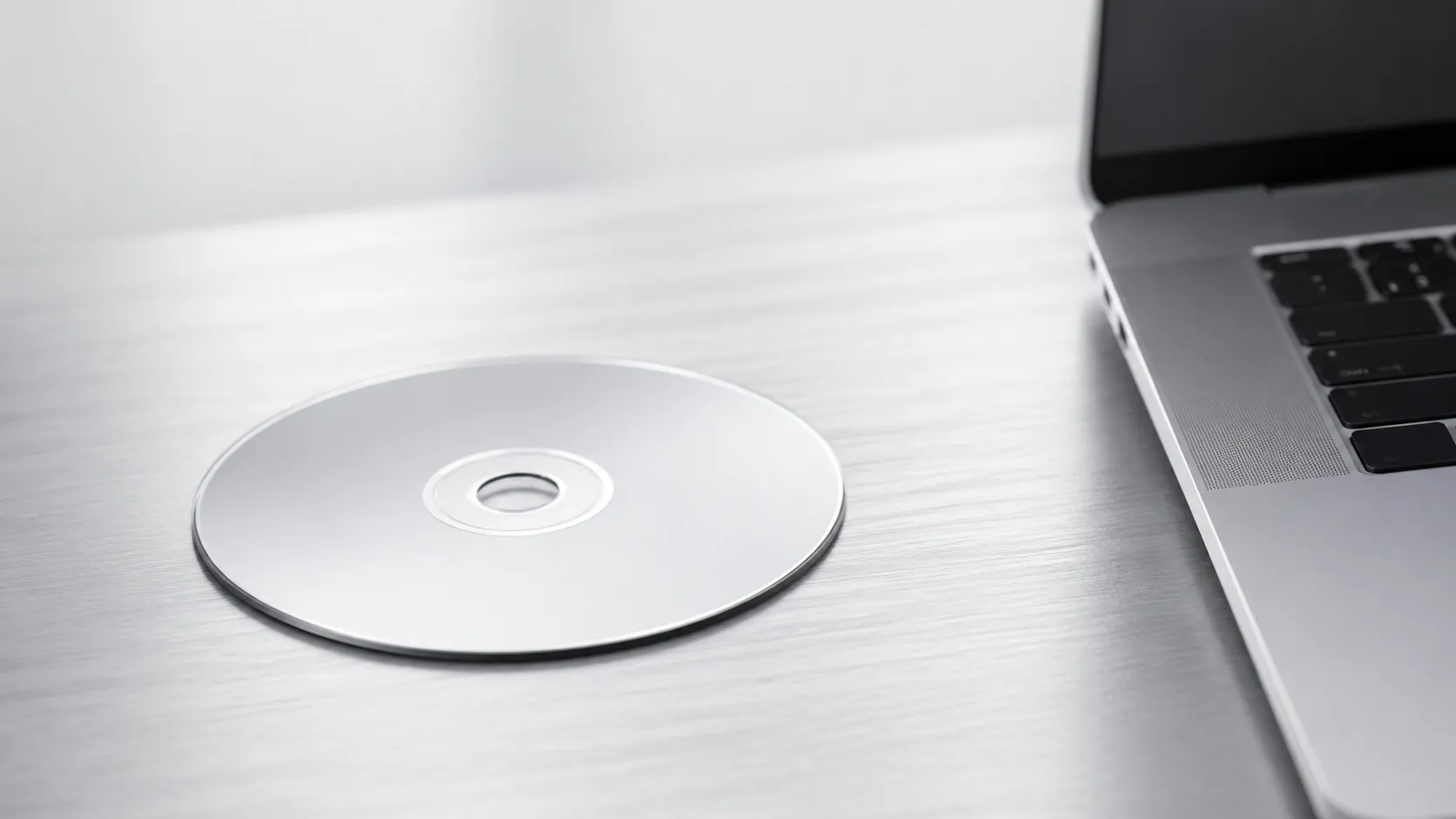 Blank DVD disc beside a MacBook ready for burning converted MKV video on Mac