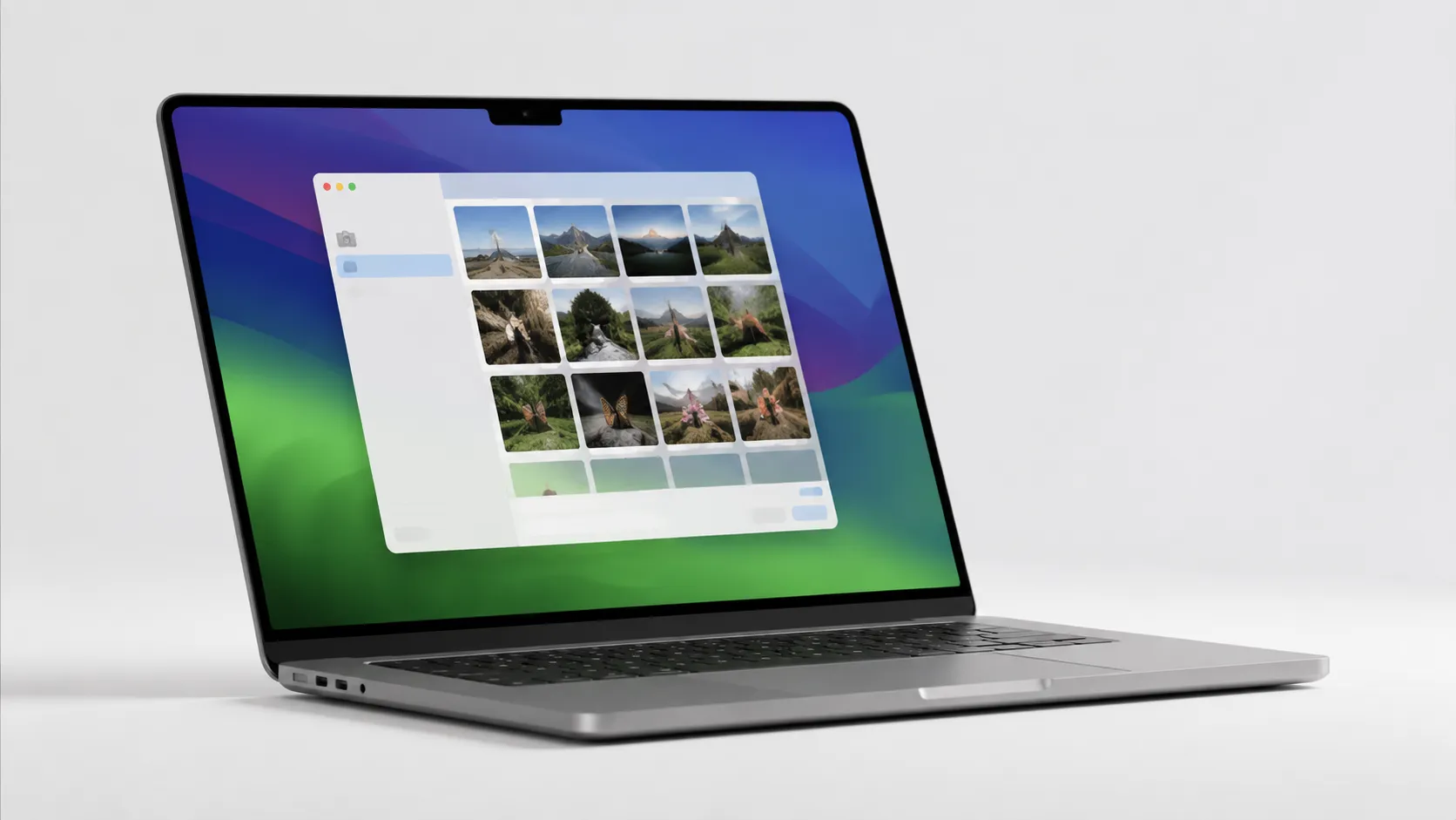 macOS Image Capture utility open on MacBook display showing connected camera for video import