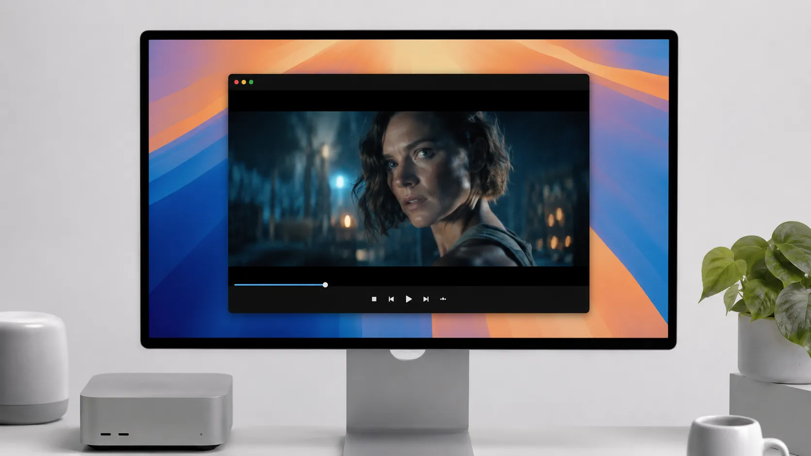 Third-party Blu-ray player software running on a Mac with macOS Sequoia in dark mode