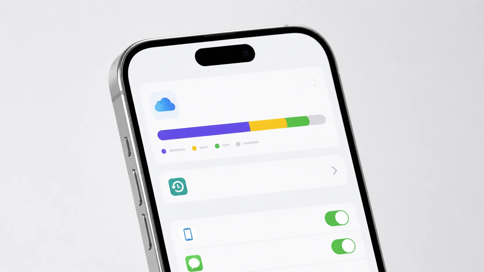 iPhone iCloud backup settings screen used to recover iPhone data remotely